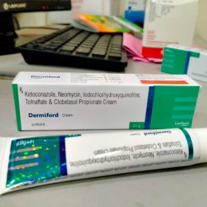 Dermiford (Ketoconazole,Neomycin, lodochlorhydroxyaquinoline,Tolnaftate,Clobetasol,Propionate Cream)